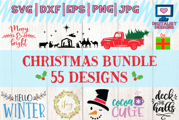 55 Christmas Quotes Designs Bundle for Crafts