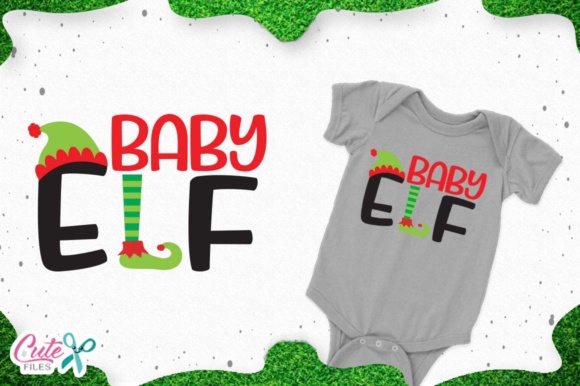 Baby Elf, Christmas Cut Files for T-Shirt Designs