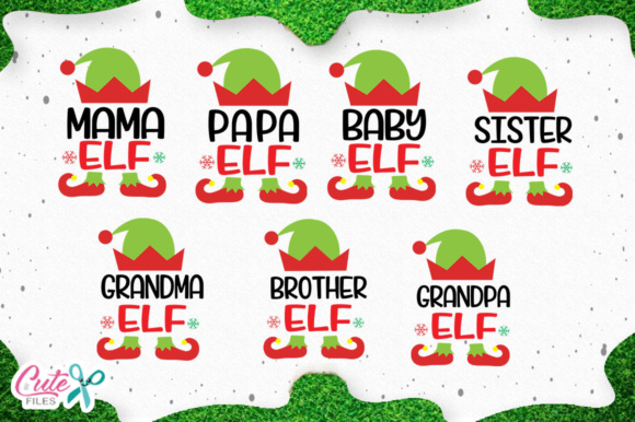 Christmas Family Elf Crafts Design Asset