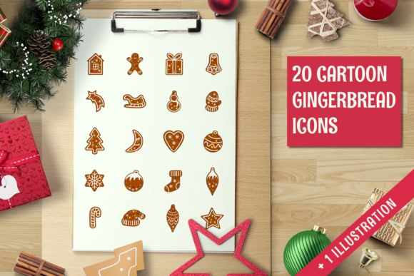 Christmas Gingerbread Icon Set for Festive Branding