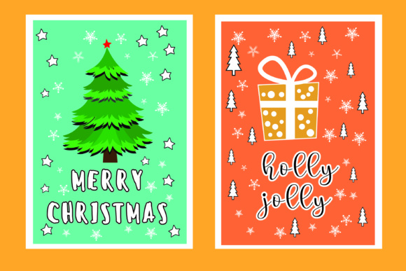 Christmas Greetings - 6 Cards SVG Cut File for Print Templates