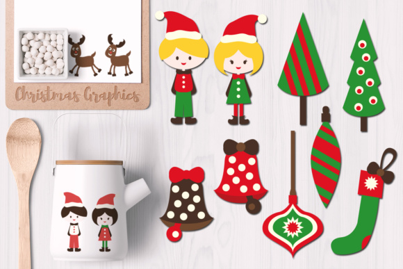 Christmas Kids and Ornaments for Crafts