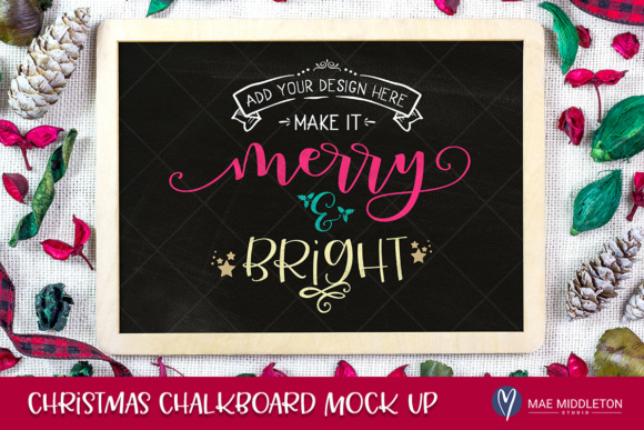 Christmas Winter Chalkboard Mock Up for Seasonal Branding