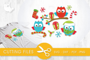 Christmas Wintery Owls Crafts Graphic Design Asset