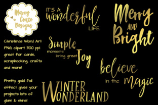 Gold Christmas Word Art for Crafts