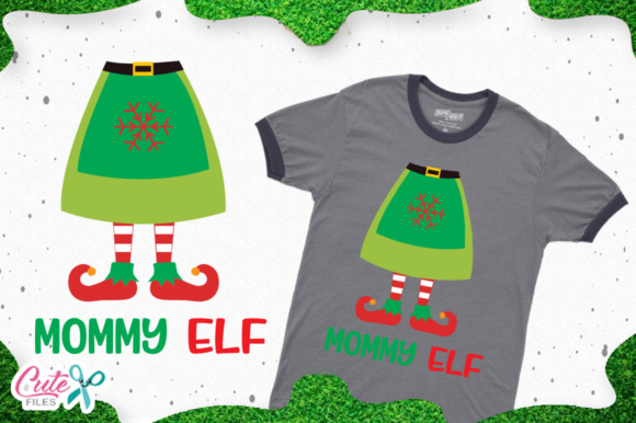 Mommy Elf, Christmas Cut Files for T-Shirt Designs