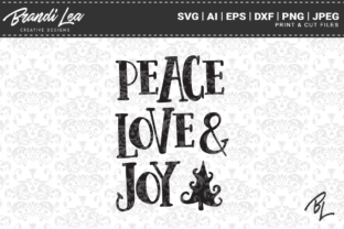 Peace Love Joy Christmas SVG Cut Files for Crafts